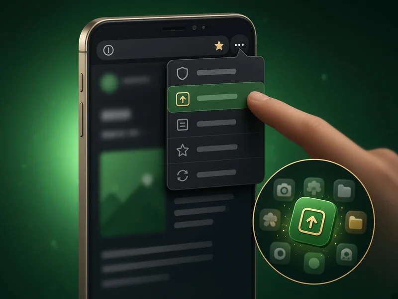 99WIN Trên Điện Thoại: Dùng Bằng Trình Duyệt, Không Cần Cài App 2 Ngón tay chọn mục trong menu ba chấm của trình duyệt trên Android để thêm 99WIN ra màn hình chính